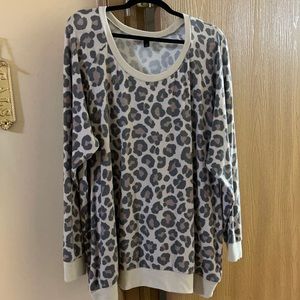 Torrid plush leopard long sleeve blouse